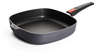 Woll Diamond Lite Viereckpfanne, 28x28 cm, 6 cm hoch, mit abnehmbarem Stiel - Geeignet für Ceran, Gas, Elektro, Halogen - nicht induktionsgeeignet, Aluminiumguss, Antihaft-Versiegelung, backofenfest