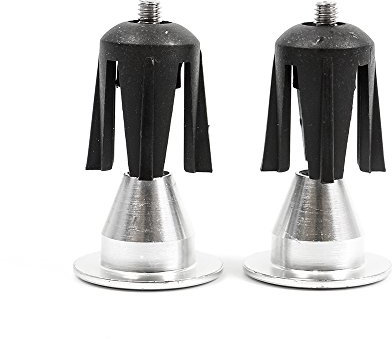 DIYI 2X Fahrrad Lenker Endkappen Lenkerstopfen Griffe Lenker Endstopfen pulverbeschichtet (Silber)