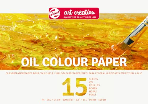 Talens Art Creation Ölfarbe Papierblock - A4 29,7x21 cm - 300 g/m² - 15 Blatt - mit Leim gebunden