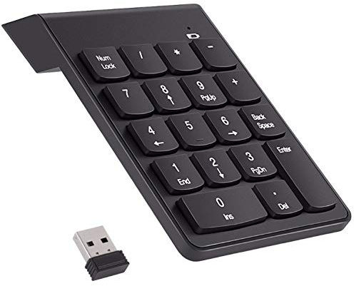 Pave Numerique sans Fil pour Lenovo PC Clavier USB Chiffres 18 Touches Pile (Noir)