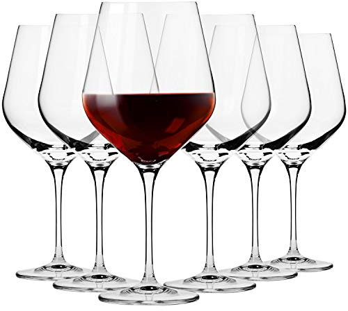 Krosno Copas grandes de vino tinto Borgoña | Juego de 6 | 860 ml | Colección Splendour | Ideal para casa, restaurantes y fiestas | Apto para lavavajillas | Cristal sin plomo