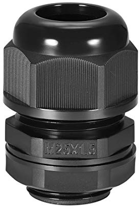 sourcing map M25 Cable Gland 2 Holes Waterproof IP68 Nylon Joint Adjustable Locknut for 6.4-8.7mm Dia Wire