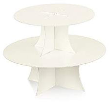 PuntoCasaStore Alzata Alzatina cartoncino 2 Piani Semplice Bianco Perlato Misure: 27xh.20 cm