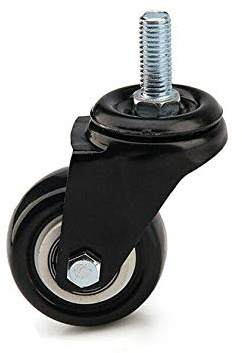 BE-TOOL Schwerlast-Lenkrollen mit Schrauben für Möbel, Tisch, Trolley, Gummi (4 Stück M8 Schrauben-Lenkrollen)