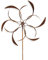 Metall Windrad 'Blume' - massives Windspiel Windmühle für den Garten - wetterfest und standfest - mit besten Kugellagern - aus Vollmetall mit Edelrost-Patina – Höhe 177 cm