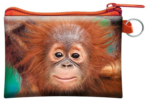 3D LiveLife Geldbörse Baby Orang-Utan von Deluxebase. 3D-Affen-Geldbörse. Bargeld und Kartenhalter mit sicherem Reißverschluss mit Kunstwerken, lizenziert vom renommierten Künstler David Penfound