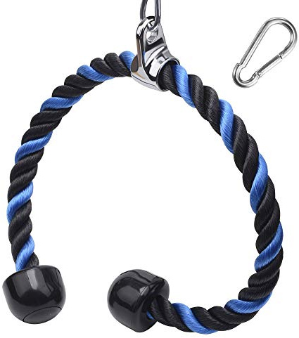 XYZDOUBLE Trizepsseil 70cm/90cm Trizeps Bizeps Seil Triceps Rope Kabelzug Griffe Fitness mit Rutschfesten Griffen Heavy Duty Kabel Befestigung für Fitness,Trizeps,Fitnessstudio Oder zu Hause-Blau