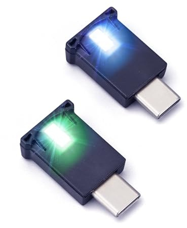 AOZITA Mini USB Tipo C LED RGB Brillo Ajustable 8 Color Cambiable para Coche, Portátil, Teclado. Atmósfera Inteligente Lámpara Noche para Decoración Hogar (Cantidad: 2)