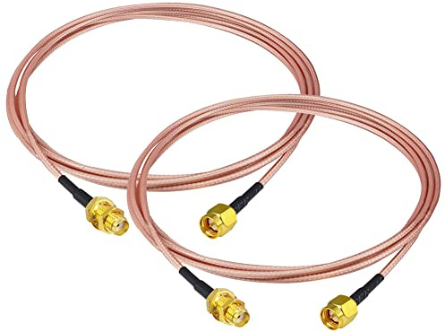Boobrie 2 x RG316 SMA Kabel 1M SMA Stecker auf Buchse Kabel RG316 Koaxialkabel Verlängerung WiFi Antenne für 2G 3G 4G LTE Low Loss WiFi Antenne Wireless LAN Router GPS