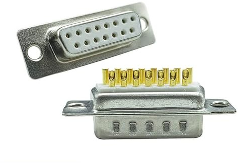 Elecbee D SUB 15-poliger Stecker, gerade, männlich, weiblich, Löttyp, 15-polig, RS232, serielle Schnittstelle, 2 Reihen, Bur