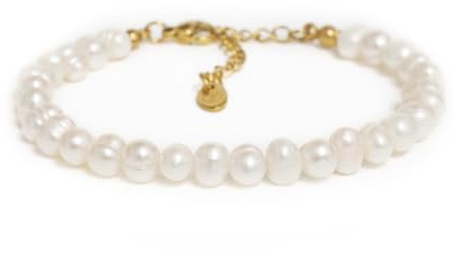 BERGERLIN Perlenarmband Damen Herren, Süßwasserperlen, vergoldet | Perlenarmband Damen mit echten Süßwasserperlen: Geschenk für Mama & beste Freundin – vom deutschen Prüflabor bestätigt.