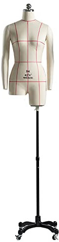Schneiderpuppen-Körper in Übergröße zum Nähen mit Arm, feststeckbare weibliche Schaufensterpuppe aus Styropor auf Rad, höhenverstellbarer Halbpuppen-Torso, Schneiderinnen, Mut