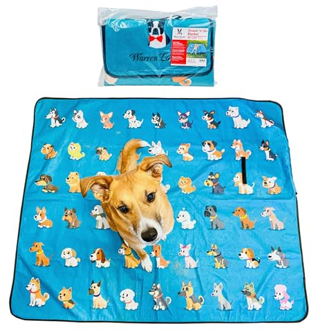 Warren London Groom ’n’ Go Multi-Use Dog Mat – 50 x 60 Waterproof Blanket & Seat Cover | Grooming, Playpen, Car Trunk, Couch Protector & Picnic Pad | Machine-Washable Microfiber