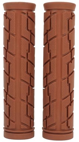 JOROBURO 1 Paar Fahrrad-Lenkergriffe, Braune Gummi-Universal-Lenkergriffe, Stoßfest, Ergonomisch, Bequem, für Beach Cruiser, Fahrräder, Rennräder, BMX-Fahrräder, Mountainbikes