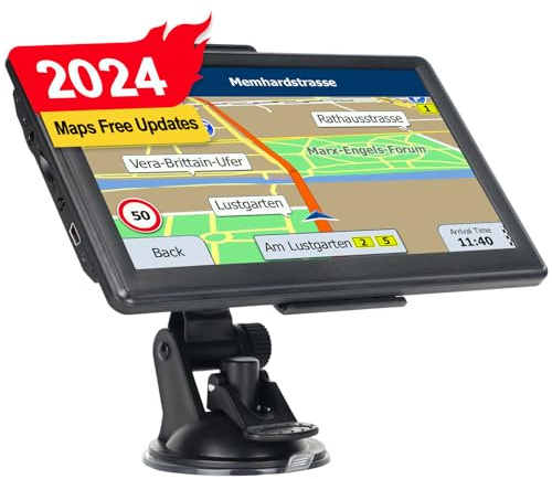 LOVPOI Navegador GPS para coche de 7 pulgadas, GPS para conductores de camiones comerciales 2025, GPS de camionero para semirremolque, sistema de navegación con actualizaciones de mapas de por vida