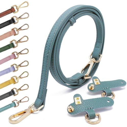 PU Pelle T Ledertaschenriemen Taschengurte für Kleine Taschen Leder Schulterriemen Tragegurte Tragegurt für Longchamp Goldener Hardware Bag Strap aquamarin