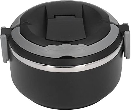 Joyzan Fiambrera Redonda Bento, Portátil Apilable de Acero Inoxidable con Compartimento Térmico con Tapa Segura de Bloqueo de 2 Puntos, Microondas y (Una sola capa)