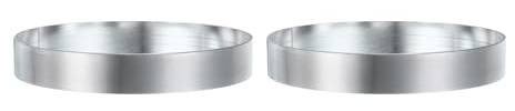 sourcing map 2Pcs Round Cake Ring 5.12 x 1 Inch Seamless Stainless Steel Pastry Mousse Dessert Ring Mirror Coating for Baking Cooking English Muffins Crumpet Making Tool