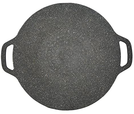 ANKROYU Korean BBQ Grill Pan, Round BBQ Griddle, Non Stick Round Griddle, Korean BBQ Griddle, Korean Grill Pan for Indoor Outdoor Cooking 30cm/11.8in (30cm)