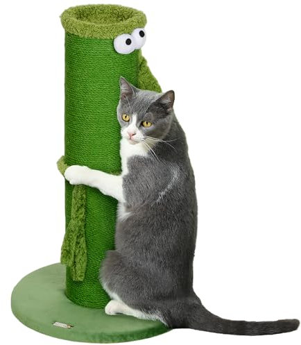 PawHut Cat Scratching Post for Indoor Cats with Sisal Rope Cover, Large Base
