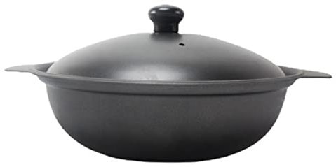 Cabilock Piccola Casseruola Di Ferro Smaltato 18cm Con Coperchio, Contenitore in Terracotta Per Riso e Pollo Brasato, Vaso Ecologico Per Cucinare Bibimbap e Brasati in Cucina Italiana