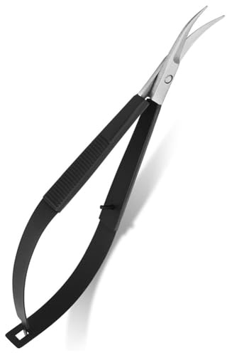 Qerwsdty Tijeras para Bordar: Tijeras Ergonómicas Curvadas para Dar Forma A las Cejas con Resorte de 4,7 Pulgadas, Tijeras de Costura Exprimibles de Acero Inoxidable