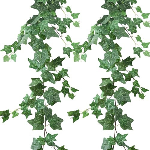 2 guirnaldas artificiales de hiedra, 2 m, hiedra artificial, guirnalda de flores, guirnalda de flores artificiales, hojas artificiales, guirnalda de plantas, enredaderas colgantes para habitaciones,