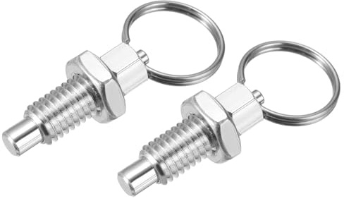 PATIKIL 2 Pcs Spring Plunger with Pull Ring, M8x1.25 Stainless Steel Pull Ring Indexing Plunger Retractable Spring Manual Plungers for Mould Cabinet Industrial Equipment