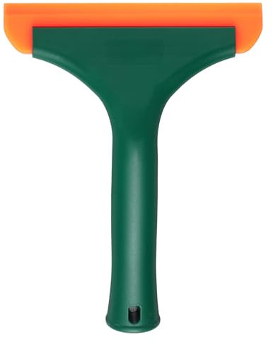 sourcing map Escobilla de goma de ducha automática de 6 pulgadas de longitud con mango antideslizante para limpiar ventanas y puertas de vidrio, color verde oscuro