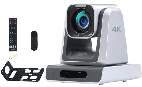zowietek 4K30 Ultra HD PTZ Conference Camera, 12X Optical Zoom, USB/HDMI/LAN Outputs, Ergo-Ease Remote Control, TOF Auto Focus for Video Conference, Meeting, Church, Streaming, Event, Teaching