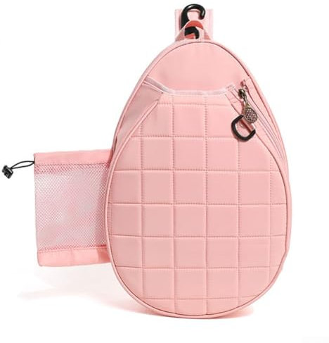 HEBEOT Tennis-Rucksack, funktional für verstellbaren Rucksack mit reichlich Staufächern für Tennis- und Pickleball-Spieler (Rosa)