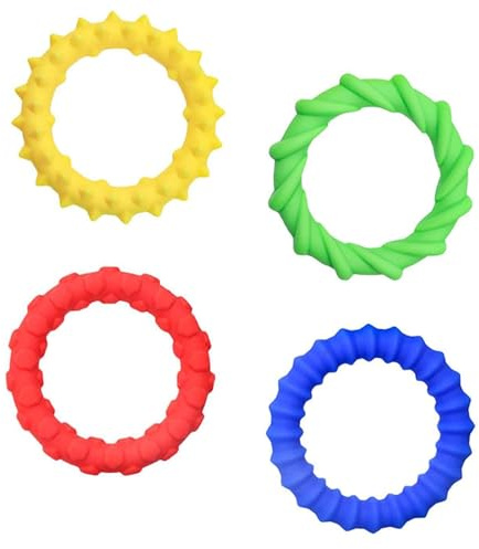 Lot de 4 bracelets anti-stress pour enfants, bracelets à mâcher pour enfants, jouets sensoriels à presser pour les besoins spéciaux, jouets autistes