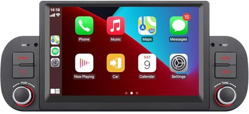 Autoradio Double DIN pour Fiat Panda 2013-2020 Apple Wireless Carplay et Android Auto Commande vocale avec écran Tactile IPS 7 Pouces/Bluetooth/FM/AM/USB/EQ