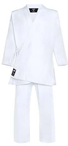 HOOK fighting Karate Gi Erwachsene in Weiß Größe 160 cm - 200cm 100% Baumwolle Karateanzug traditionell Mcone und Langlebig Hervorragende Atmungsaktivität Karategi Ideal für Karate