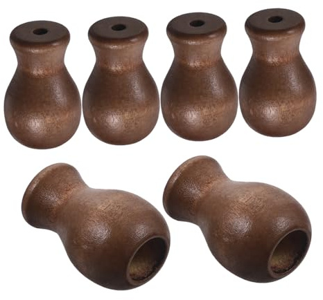 TOYANDONA 6 Piezas Pomitos de Madera para Cordón de Persianas de Tiradores Pequeños para Cortinas Interiores y Exteriores Resistentes y Decorativos para Reparación de Cortinas y