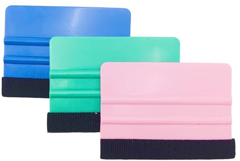 3 Pack Vinyl Wrap Tools Vinyl Squeegee Applicator Kit Felt Edge Scraper for Car Wrap Window Tint Decals Wallpaper Film Installation