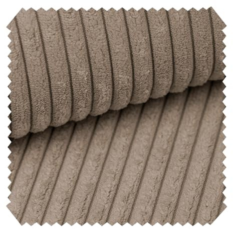 novely® PORTO - Polsterstoff in Breitcord-Optik - Ultraweicher Möbelstoff - Pflegeleichte Meterware 1 lfm | Farbe: 217 Toffee