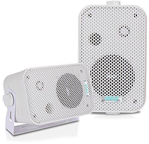 Pyle Altoparlanti, Casse Audio Impermeabili da Esterno, Speaker a 2 Vie da 8,9 Centimetri per Parete o Soffitto, Griglie Resistenti, Montaggio Universale, Bianchi