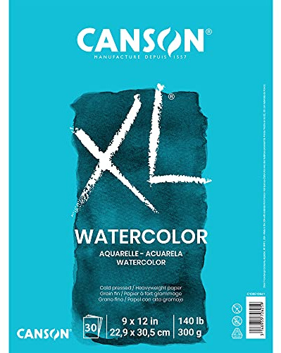 Canson 100510941 XL Series Watercolor Pad, 1 Pack, Multicolor