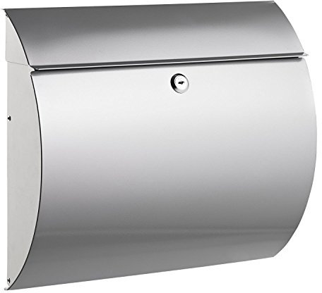 ALCO-Albert 8607 - Briefkasten aus Metall, ca. 37,5 x 33 x 12 cm, silber