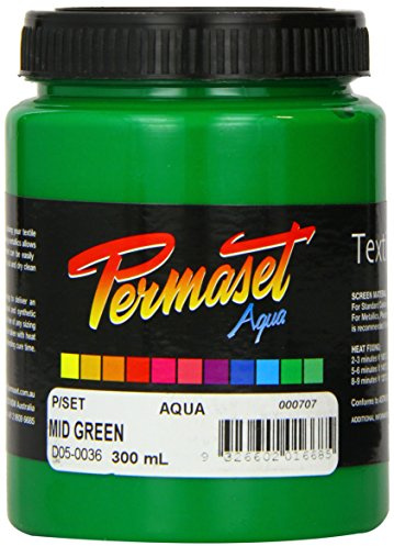 Permaset Aqua - Tinta para serigrafía textil (300 ml, ecológico, tinta verde)