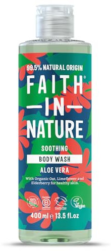 Faith In Nature Natural Aloe Vera Body Wash, Soothing Shower Gel, Vegan and Cruelty Free, No SLS or Parabens, 400 ml
