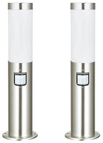 etc-shop 2er Set LED 9,5 Watt Außen Leuchte Steh Beleuchtung Bewegungsmelder Lampe IP44