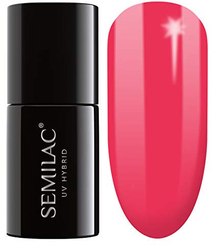 SEMILAC Gel Nail Polish 042 Neon Raspberry - Full Coverage Gel Polish - Soak Off Easy To Use LED/UV Nail Lamp - Long Lasting Manicure and Pedicure up to 3 weeks