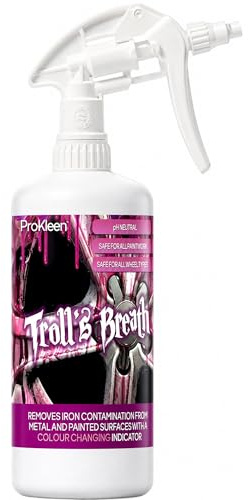 Pro-Kleen Troll's Breath 1L Iron Contamination Fallout Remover - Safe for use on Paintwork and all Alloy Wheel Types. - pH Neutral with Colour Indicator, Acid Free (1 Litre)