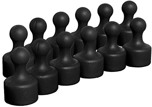 LeBigMag® | 12 Schwarze sehr Starke Neodym Kegelmagnete | Ø 12 mm | 19,5 mm hoch | für Kühlschrank Pinnwand Magnettafel | geringerer Halt auf Glasmagnettafeln