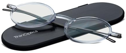 ThinOptics Manhattan Lunettes De Lecture Compactes Offrant Une Résistance De 1.50 - Monture en Forme De Claire Avec Étui Magnétique Milano - Unisexe Hommes Et Femmes