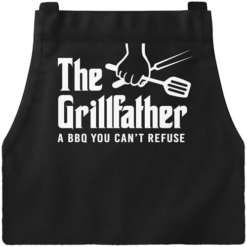 MoonWorks® Grill-Schürze für Männer mit Spruch Hier grillt der Chef persönlich Spruch Hipster Grillen Baumwoll-Schürze Küchenschürze