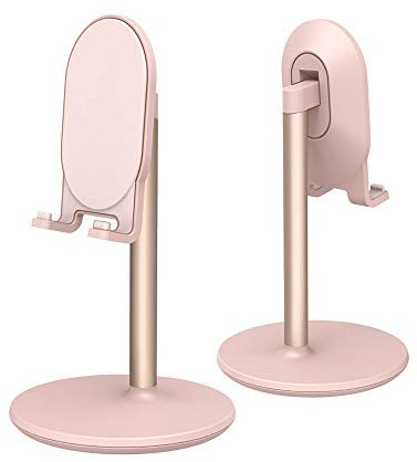BRIGHT STONE Phone Stand for Desk, Cell Phone Stand Adjustable Desk Phone Holder Tablet Holder Phone Dock (PINK)