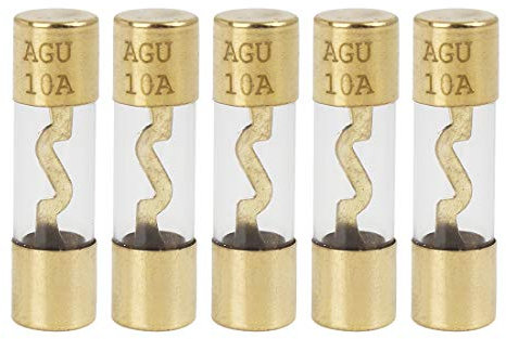 X AUTOHAUX 5 Stücke 10A AGU Sicherungen Feinsicherung Glassicherung Glasrohrsicherung G-Sicherung Schnellschlag-Glassicherungen-Sortiment-Set